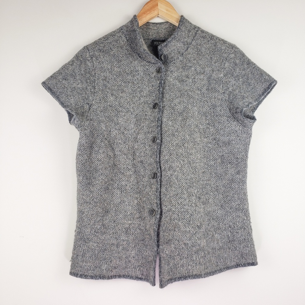 Eileen Fisher Alpaca Wool Blend Button Blouse Top